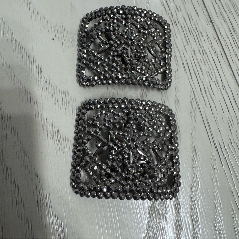 Steel Cut Shoe Buckles Made In France Antique 1905 MINT Condition